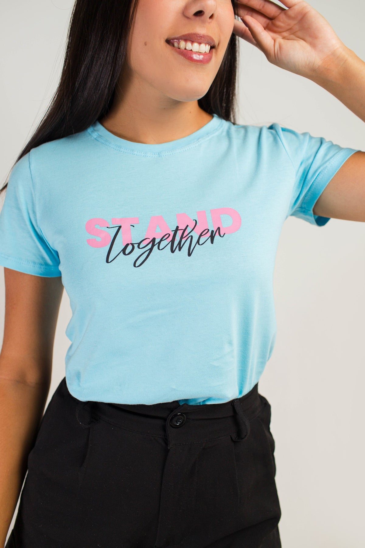 T-SHIRT AZUL BEBÊ- STAND