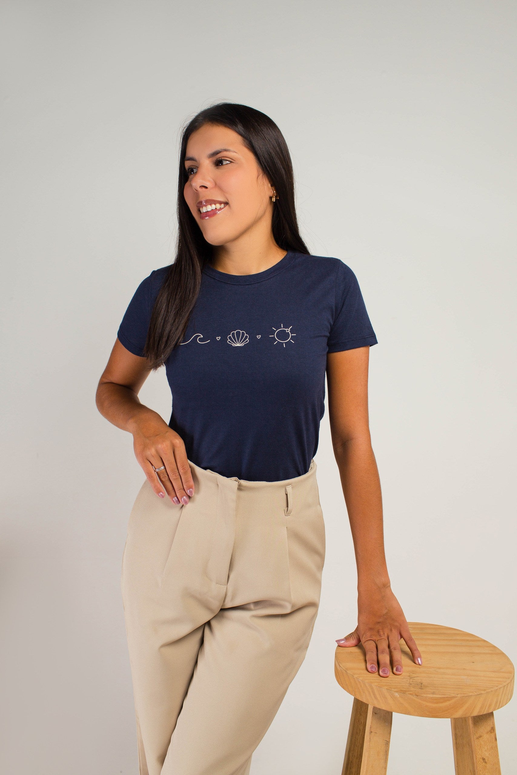 T-SHIRT AZUL MARINHO- ONDA