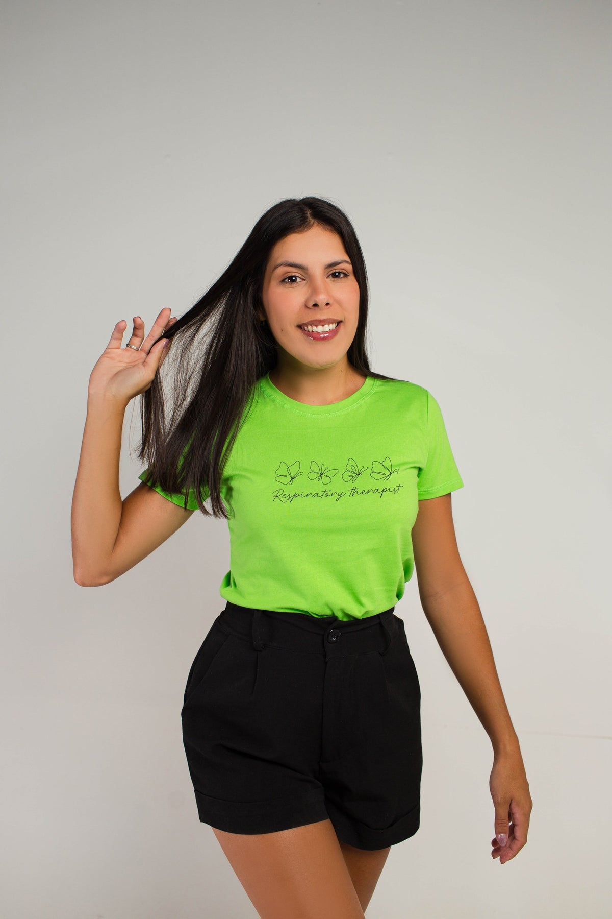 T-SHIRT VERDE-BORBOLETAS