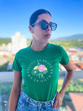 T-SHIRT VERDE-FLORES