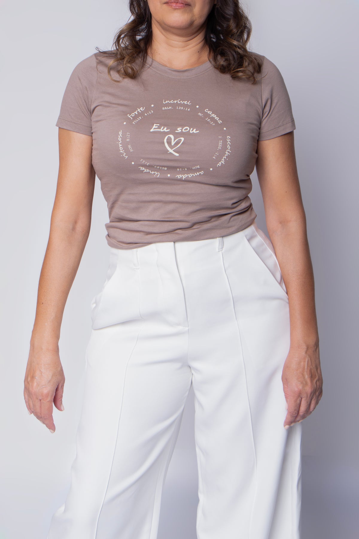 T-SHIRT MARROM BEBÊ- EU SOU