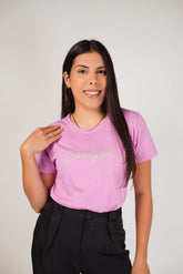 T-SHIRT ROSA- CORAGEM EM VERDE